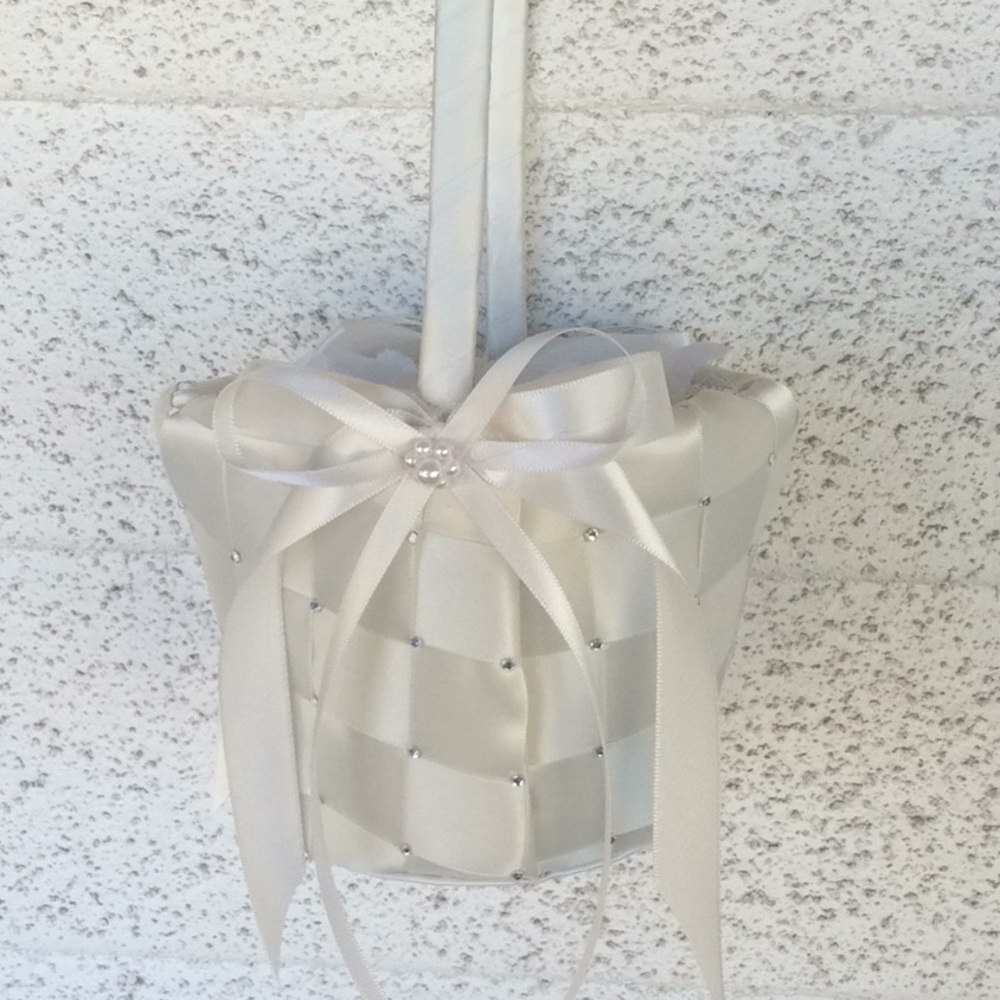Flower Girl  Basket with Petals